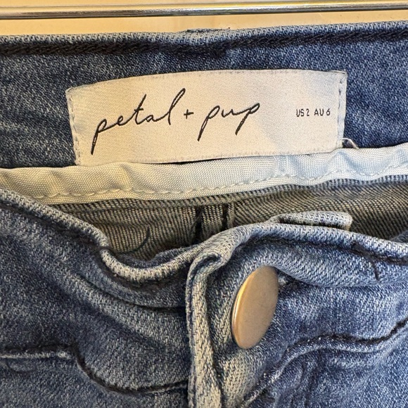 Petal & Pup Blue Denim Wide Leg Sailor Cropped Trouser Jeans Nautical Size 2 - Picture 5 of 7